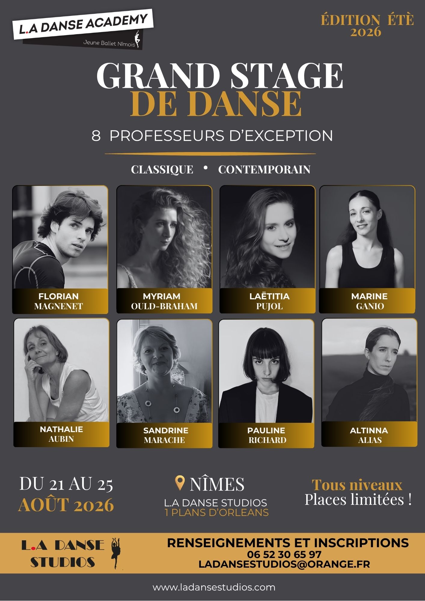 Masterclasses du 21 au 25 août 2026
